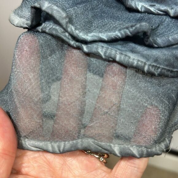 PARSLEY & SAGE Women's Cotton Embroidered Ruffle Button Down Shirt Blue Small - Picture 7 of 15